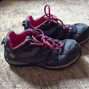 Columbia blue and Pink Hiking Shoes - girls size 3 - good condition